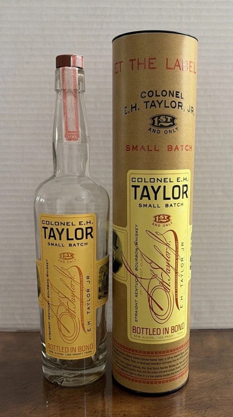 Colonel EH Taylor Single Barrel Bourbon Bottled in Bond Tube & Empty Bottle